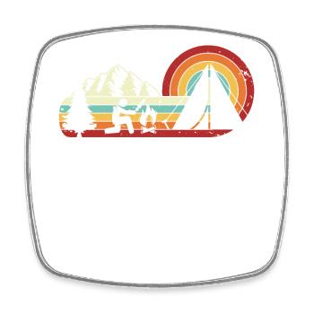 Retro Glamping Campingplatz Zelten Camper Camping - Viereckiger Kühlschrankmagnet - Weiß - Vorne