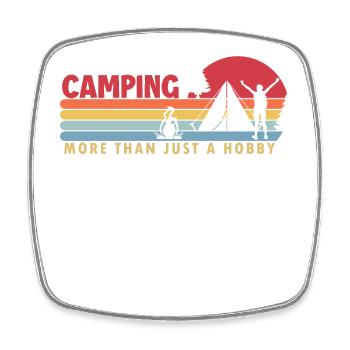 Camping more than a Hobby Zelten Glamping Camper - Viereckiger Kühlschrankmagnet - Weiß - Vorne