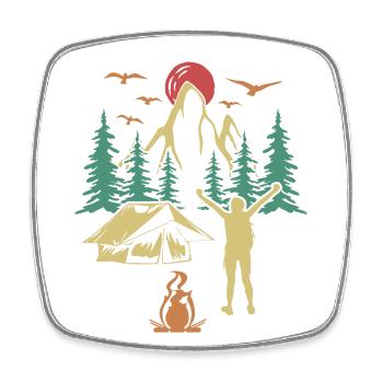 Campingplatz Zelten Glamping Camper Camping - Viereckiger Kühlschrankmagnet - Weiß - Vorne