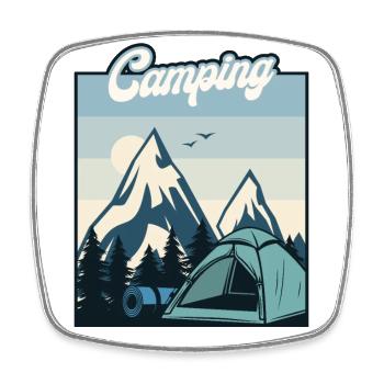 Camping Zelten Glamping Campingplatz Camper - Viereckiger Kühlschrankmagnet - Weiß - Vorne