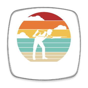 Retro Billardtisch Billiards Snooker - Viereckiger Kühlschrankmagnet - Weiß - Vorne