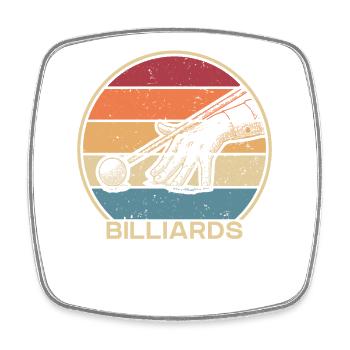 Retro Billiards Snooker Billardtisch - Viereckiger Kühlschrankmagnet - Weiß - Vorne