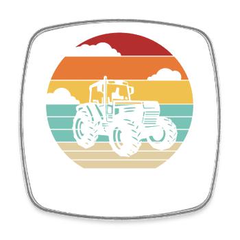 Retro agriculture organic farmer farmer agricultural economist - Square fridge magnet - white - Front