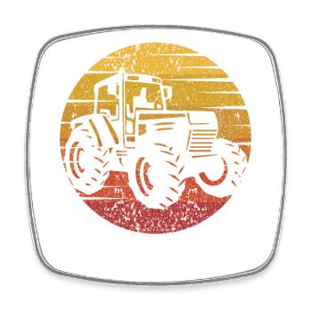 Retro Agriculture Organic Farmer Farmer Agricultural Economist - Square fridge magnet - white - Front