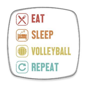 Eat Sleep Volleyball Repeat Volleyball Player - Square fridge magnet - white - Front