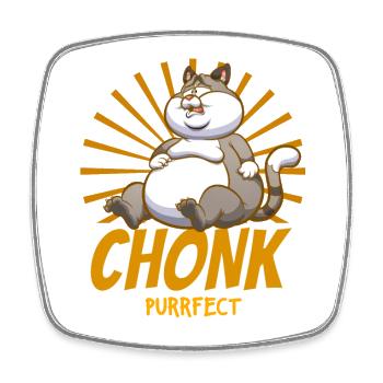 Chonk Purfect Hauskatze Miezekatze Kätzchen Katze - Viereckiger Kühlschrankmagnet - Weiß - Vorne