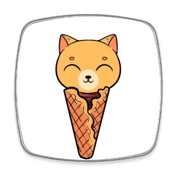 Cat Ice Hauskatze Miezekatze Kätzchen - Viereckiger Kühlschrankmagnet - Weiß - Vorne