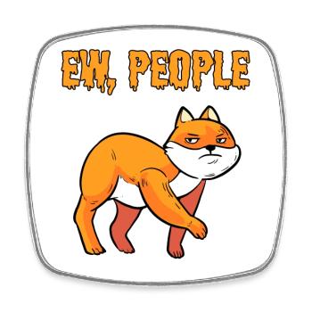 Ew People Miezekatze Kätzchen Hauskatze Katze - Viereckiger Kühlschrankmagnet - Weiß - Vorne
