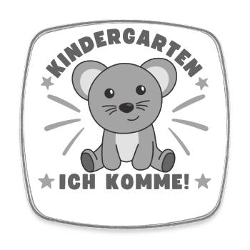 Kindergarten Ich Komme! Maus - Viereckiger Kühlschrankmagnet - Weiß - Vorne