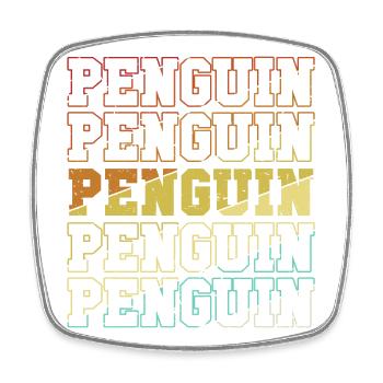 Retro Penguin Emperor Penguin Seabird - Square fridge magnet - white - Front