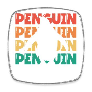 Pingouin rétro Oiseau de mer Pingouin royal - Magnet carré - blanc - Devant