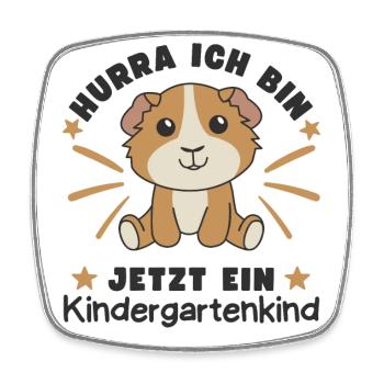 Hurra Ich Bin Jetzt Ein Kindergartenkind - Viereckiger Kühlschrankmagnet - Weiß - Vorne