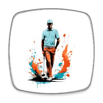 Golfspieler Design Esthétique Golfeur Streetwear - Magnet carré - blanc - Devant