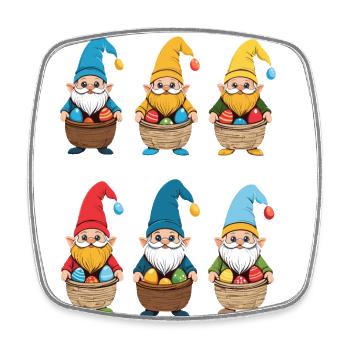 Ostern Nordische Wichtel Gnom Osterhase Zwerge - Viereckiger Kühlschrankmagnet - Weiß - Vorne