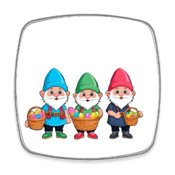 Ostern Nordische Wichtel Gnom Osterhase Zwerge - Viereckiger Kühlschrankmagnet - Weiß - Vorne