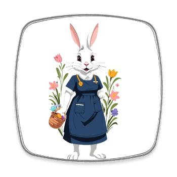 Nurse Bunny Easter Bunny Nurse - Square fridge magnet - white - Front