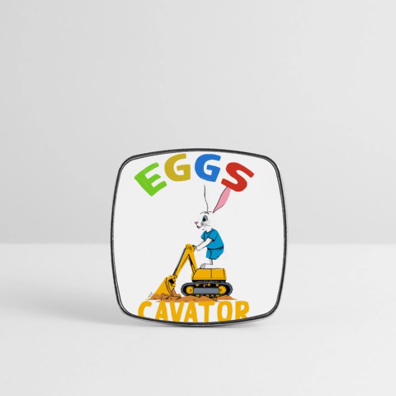 Funny Easter Saying Easter Bunny Excavator Driver Square fridge magnet