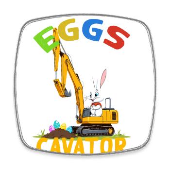 Drôle Pâques Dire Pâques Lapin Excavatrice Conducteur - Magnet carré - blanc - Devant