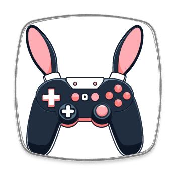 Lapin de Pâques Gamer et Design de streetwear de jeu - Magnet carré - blanc - Devant