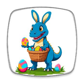 Iconic Easter Dinosaur Dinosaur Easter Bunny - Square fridge magnet - white - Front