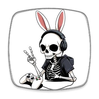 Lapin de Pâques Gamer Jeux de Pâques emblématiques - Magnet carré - blanc - Devant