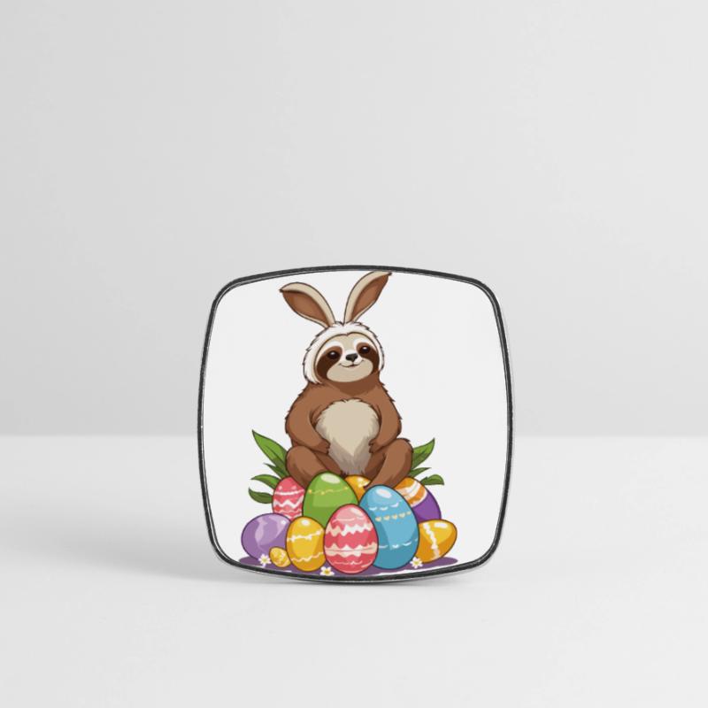 Funny Sloth Easter Bunny Iconic Easter Square fridge magnet