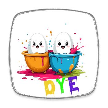 Funny Eggs Dyeing Colors for Easter Artist - Square fridge magnet - white - Front