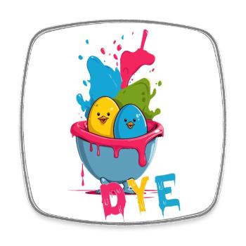 Funny Saying Colorful Egg Colors for Easter Artist - Square fridge magnet - white - Front