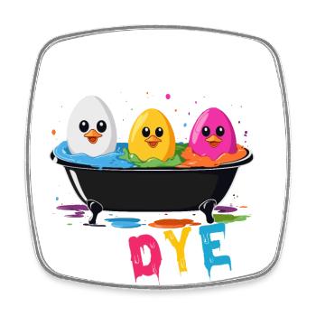 Oeuf Teinture Dire Couleurs Pour Pâques Drôle Coloré - Magnet carré - blanc - Devant