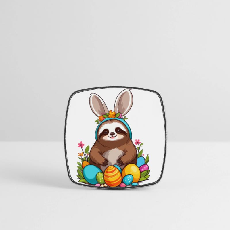 Funny Sloth Easter Bunny Iconic Easter Square fridge magnet