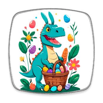 Iconic Easter Dinosaur Dinosaur Easter Bunny - Square fridge magnet - white - Front