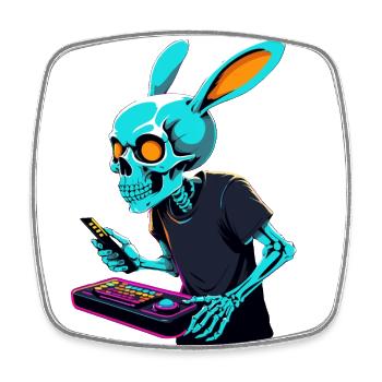 Easter Bunny Gamer Iconic Easter Gaming - Square fridge magnet - white - Front