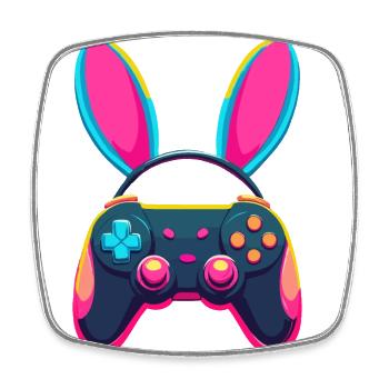 Easter Bunny Gamer & Gaming Streetwear Iconic - Square fridge magnet - white - Front