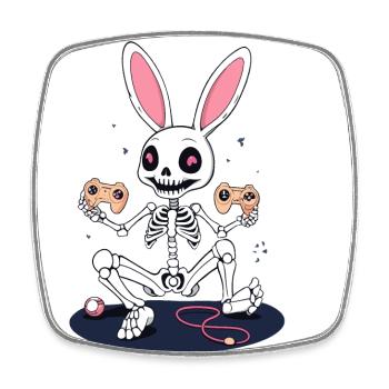 Osterhase Gamer Ikonisches Ostern Gaming - Viereckiger Kühlschrankmagnet - Weiß - Vorne