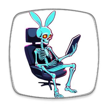 Osterhase Gamer Ikonisches Ostern Gaming - Viereckiger Kühlschrankmagnet - Weiß - Vorne