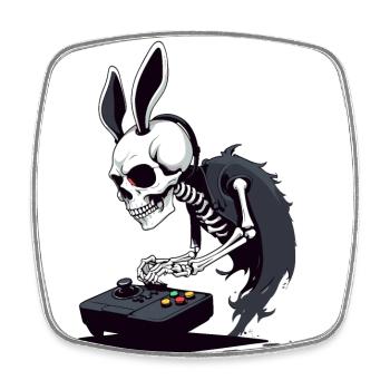 Osterhase Gamer Ikonisches Ostern Gaming - Viereckiger Kühlschrankmagnet - Weiß - Vorne
