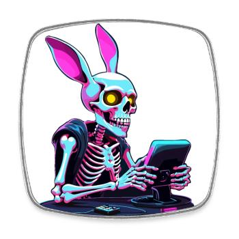 Osterhase Gamer und Gaming Streetwear Design - Viereckiger Kühlschrankmagnet - Weiß - Vorne