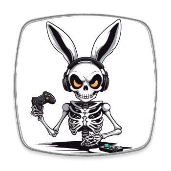 Lapin de Pâques Gamer & Gaming Streetwear Iconique - Magnet carré - blanc - Devant
