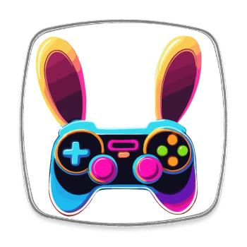 Lapin de Pâques Gamer Jeux de Pâques emblématiques - Magnet carré - blanc - Devant
