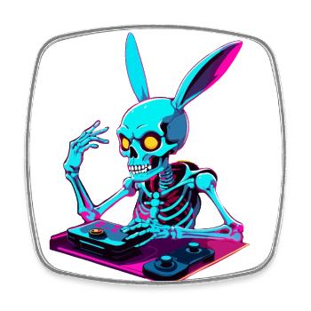Osterhase Gamer und Gaming Streetwear - Viereckiger Kühlschrankmagnet - Weiß - Vorne