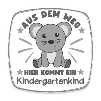 Out of the way here comes a kindergartner mouse - Square fridge magnet - white - Front