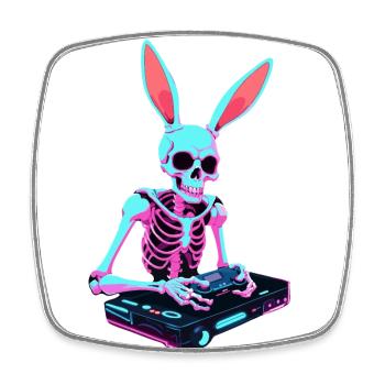 Easter Bunny Gamer Iconic Easter Gaming - Square fridge magnet - white - Front