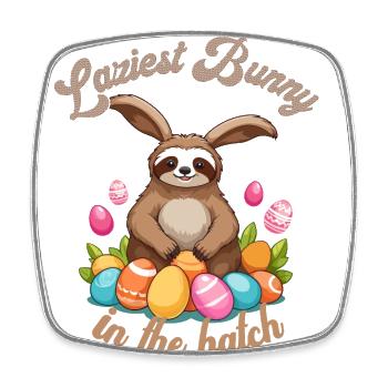 Drôle de dicton Pâques paresseux lapin Motif - Magnet carré - blanc - Devant
