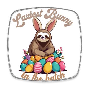 Funny Saying Cute Easter Sloth Sloth Sloth - Square fridge magnet - white - Front
