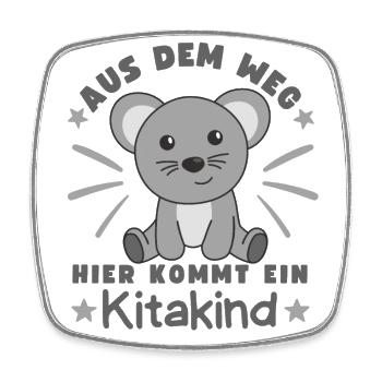 Aus Dem Weg Hier Kommt Ein Kitakind Maus - Viereckiger Kühlschrankmagnet - Weiß - Vorne