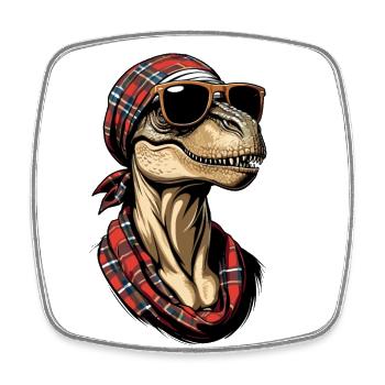 Funny Dinosaur Mother Iconic Style - Square fridge magnet - white - Front