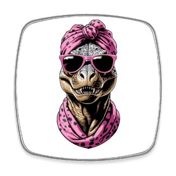 Funny Dinosaur Mom Cool Dino Woman Style - Square fridge magnet - white - Front
