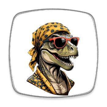 Lustige Dinosaurier Mutter Coole Dino Frau Style - Viereckiger Kühlschrankmagnet - Weiß - Vorne