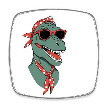 Lustige Dinosaurier Mutter Coole Dino Frau Stil - Viereckiger Kühlschrankmagnet - Weiß - Vorne