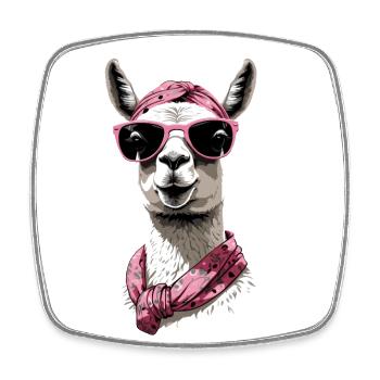 Lama aimant maman drôle maman Design - Magnet carré - blanc - Devant